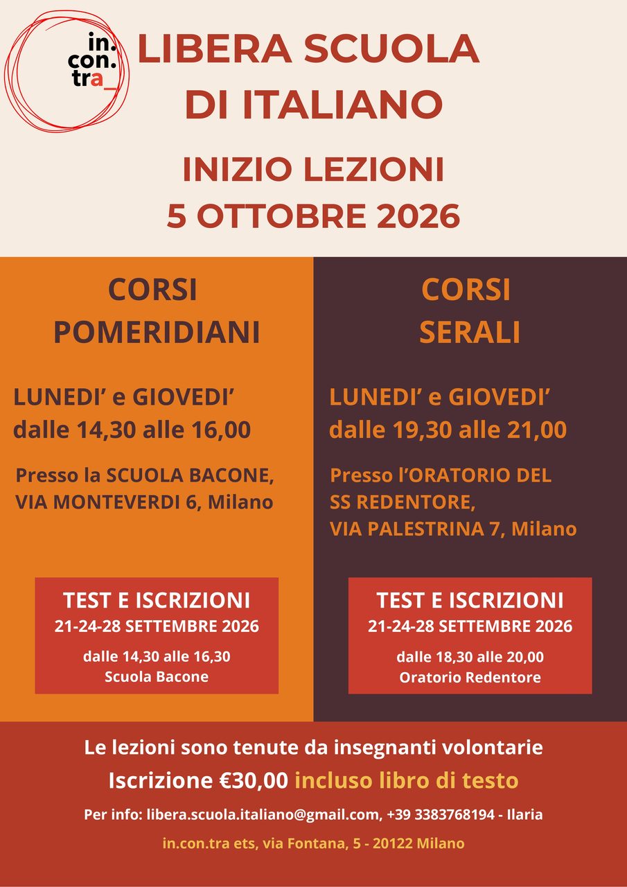 Locandina Scuola di Italiano 2026-2027